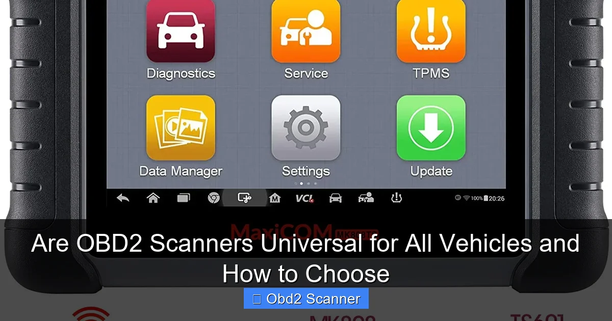 Are OBD2 Scanners Universal for All Vehicles and How to Choose