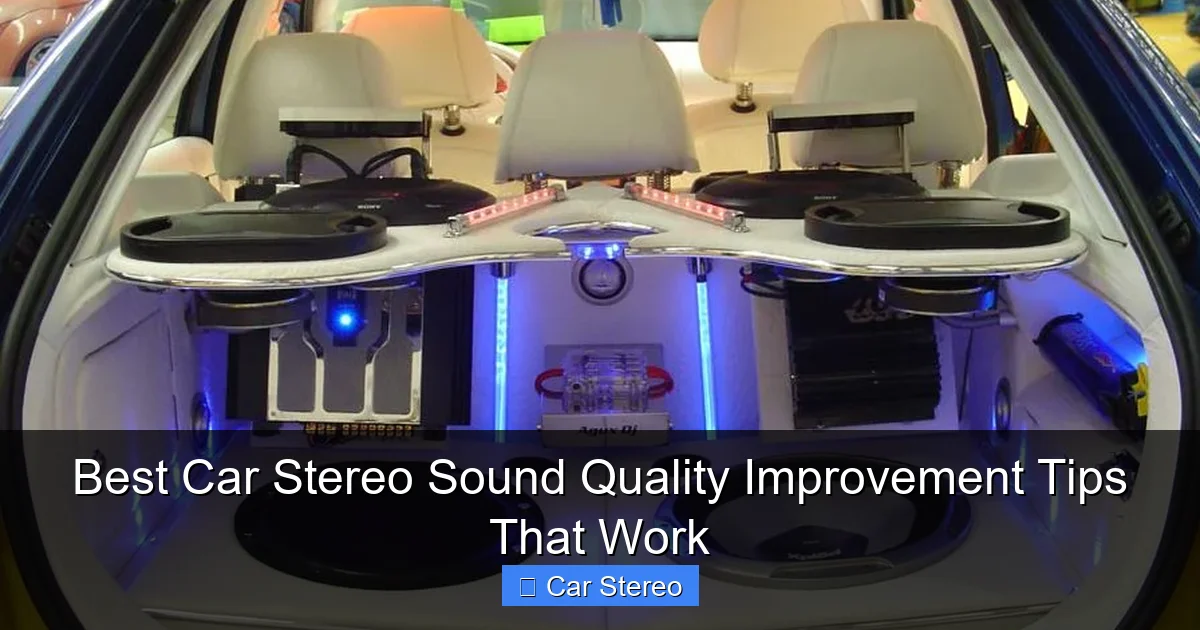Best Car Stereo Sound Quality Improvement Tips That Work