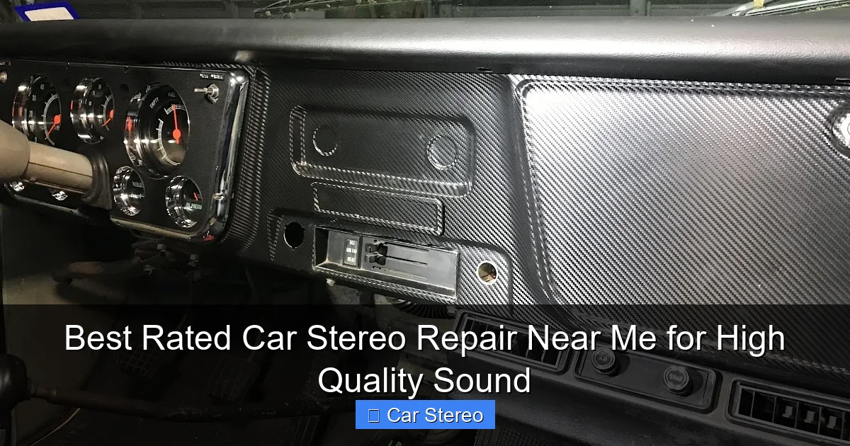 Best Rated Car Stereo Repair Near Me for High Quality Sound
