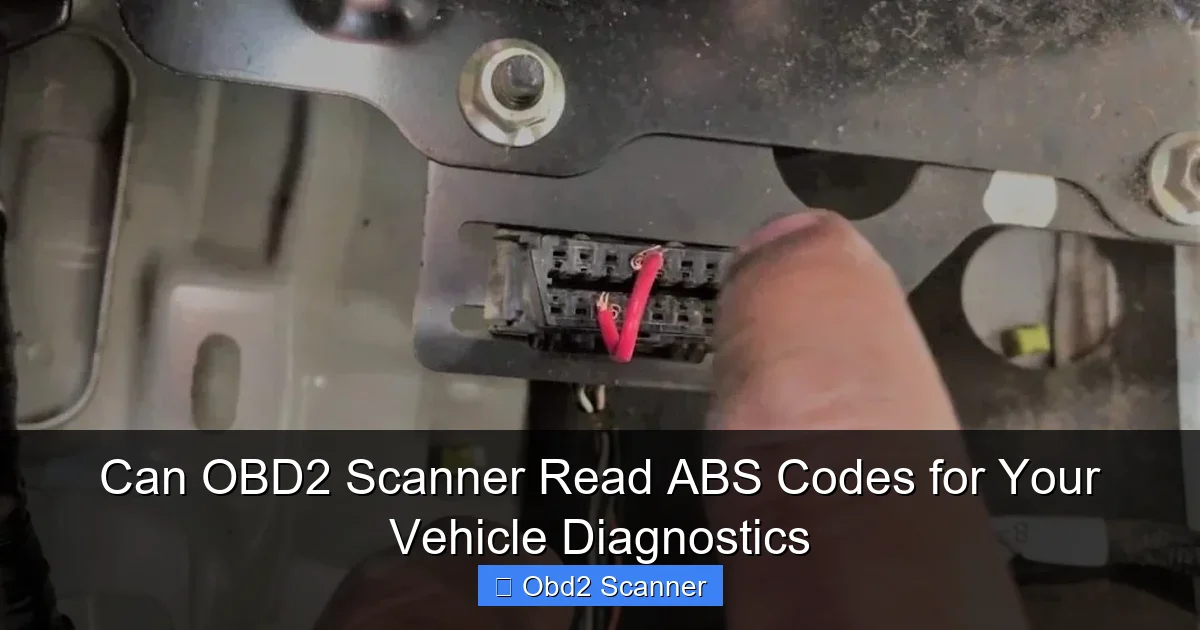 Can OBD2 Scanner Read ABS Codes for Your Vehicle Diagnostics