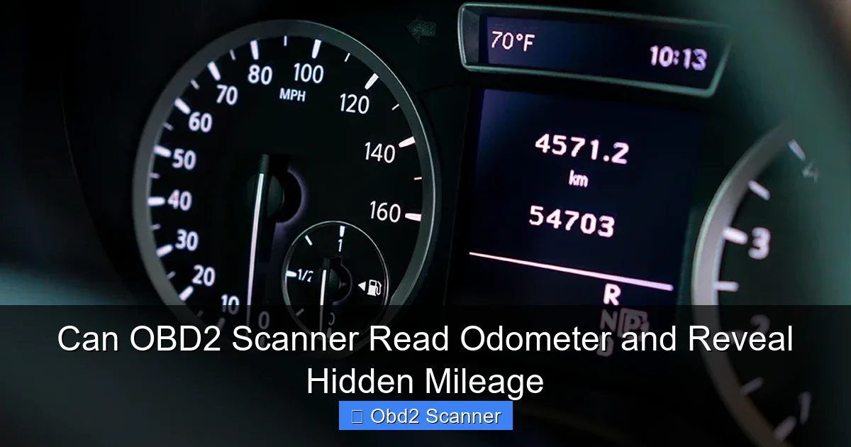 Can OBD2 Scanner Read Odometer and Reveal Hidden Mileage