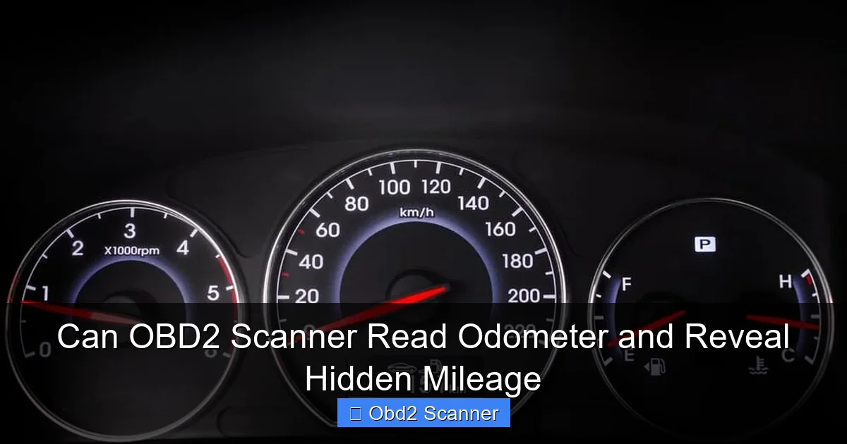 Can OBD2 Scanner Read Odometer and Reveal Hidden Mileage