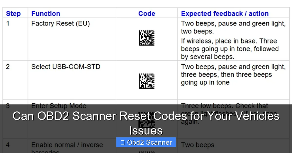 Can OBD2 Scanner Reset Codes for Your Vehicles Issues