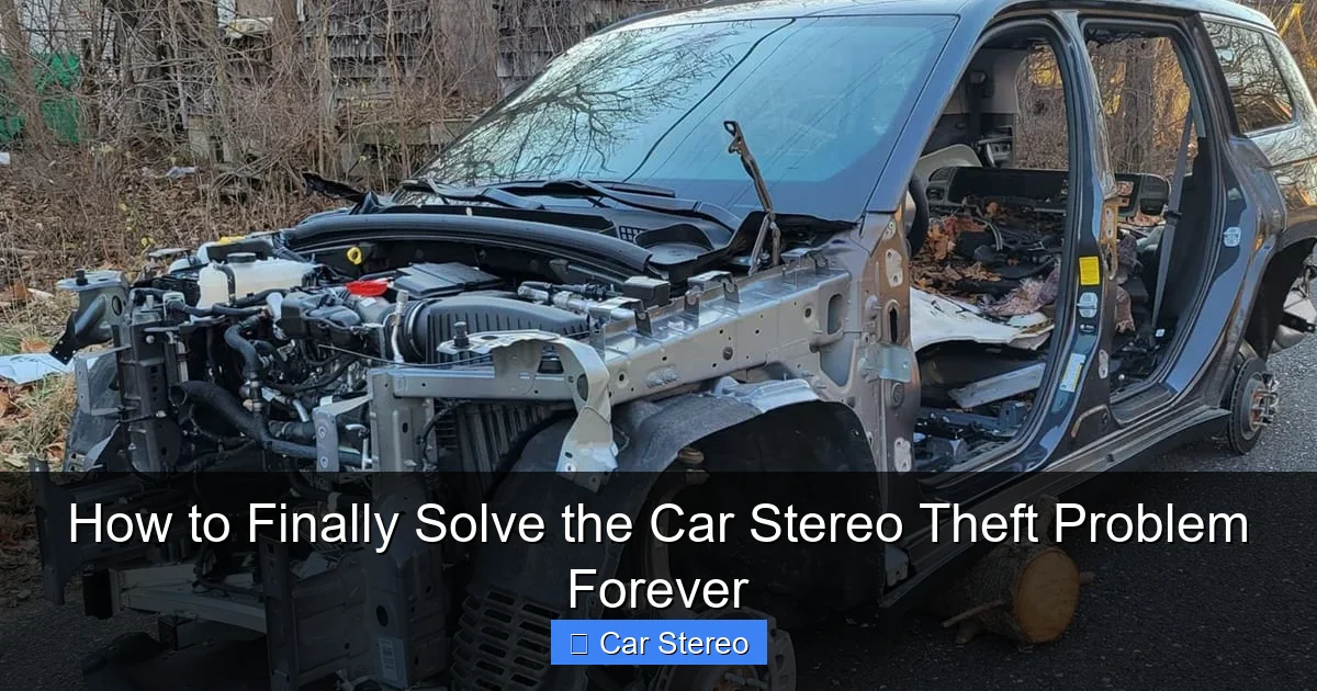 How to Finally Solve the Car Stereo Theft Problem Forever