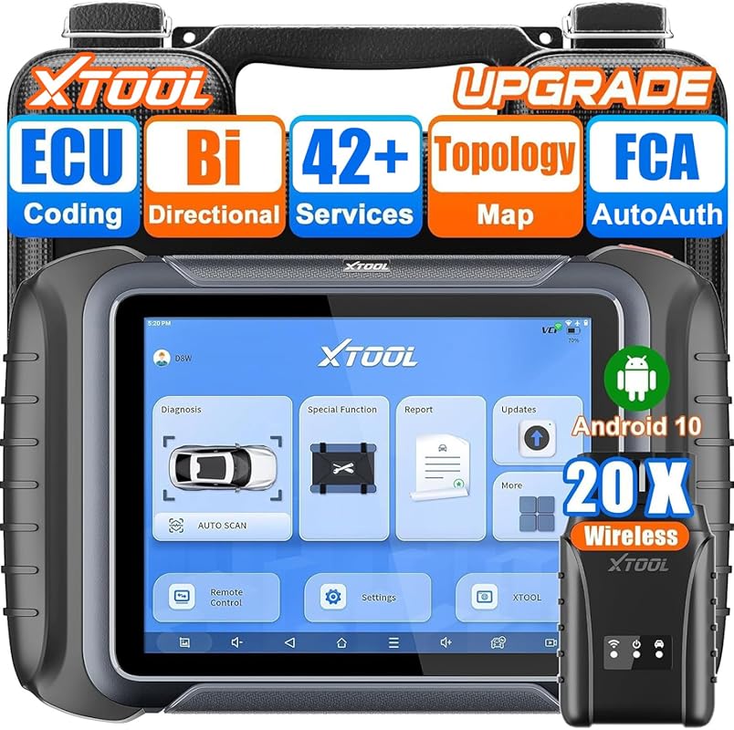 XTOOL D8W Wireless Bidirectional OBD2 Scanner with Topology, FCA AutoA