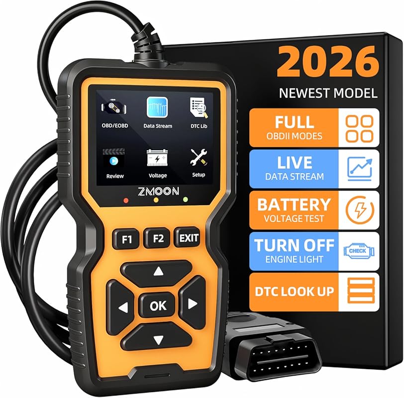 ZMOON ZM201 OBD2 Scanner Enhanced Check Engine Code Reader with Reset 