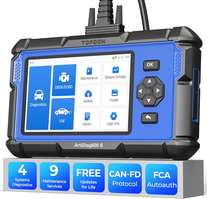 TOPDON AD600S OBD2 Scanner for ABS and SRS, Engine and Transmission Co