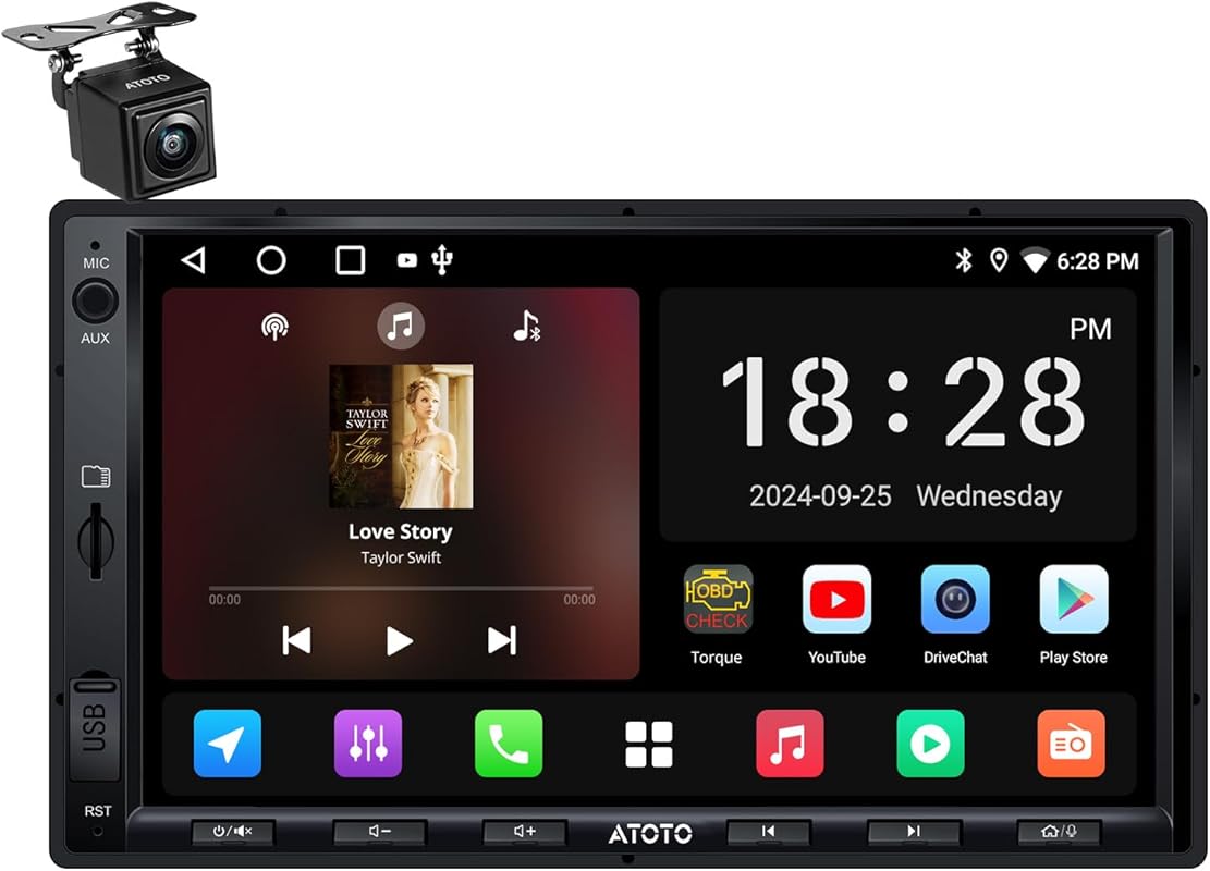 Atoto A5L 7-inch car stereo with wireless CarPlay and Android Auto, 2G