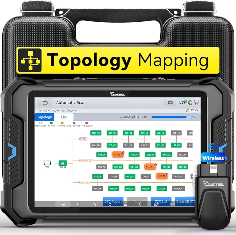 VDIAGTOOL VD80 BT Wireless 8 inch Bidirectional OBD2 Scanner with Topo