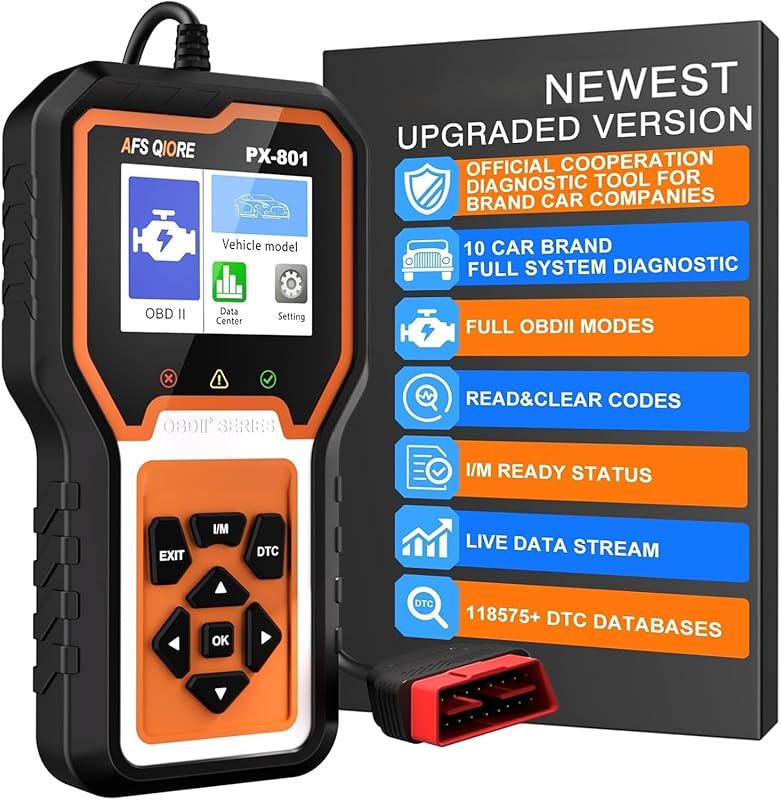 OBD2 Scanner Code Reader for Check Engine, ABS, SRS, SAS with Vehicle 