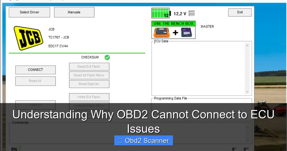 Understanding Why OBD2 Cannot Connect to ECU Issues