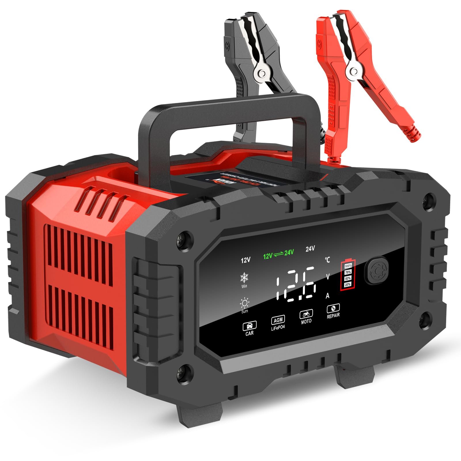 YONHAN Battery Charger 20A 12V/24V LiFePO4 Lead Acid Fully Automatic Battery Mai