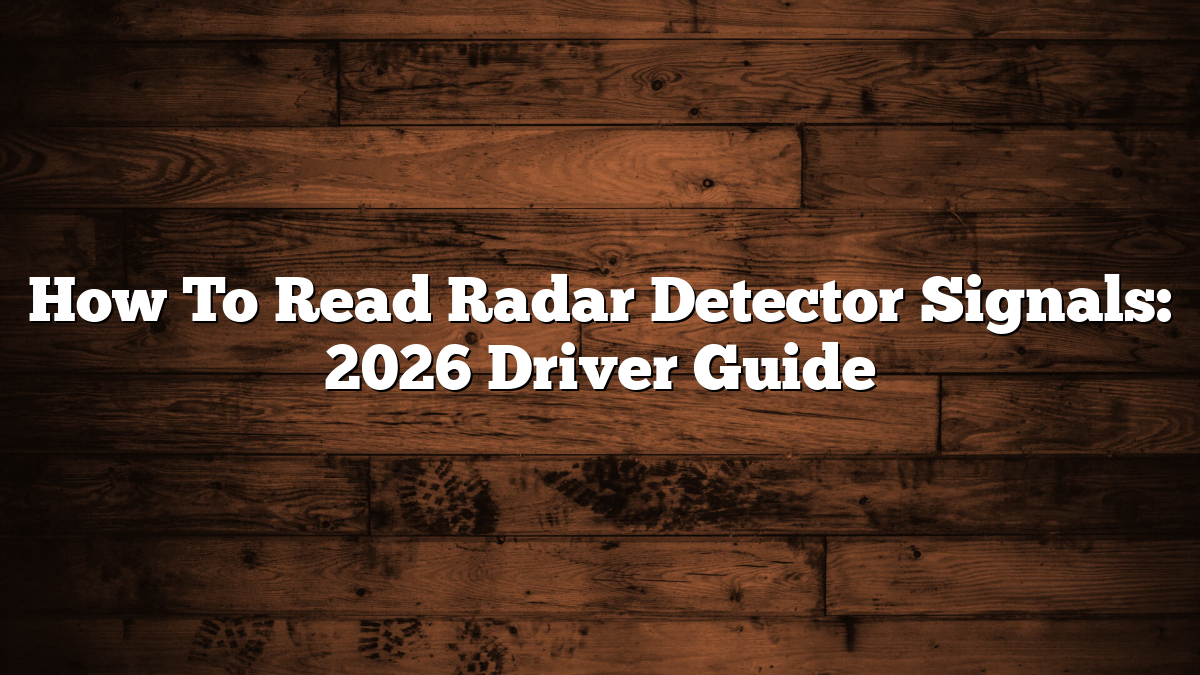 How To Read Radar Detector Signals: 2026 Driver Guide