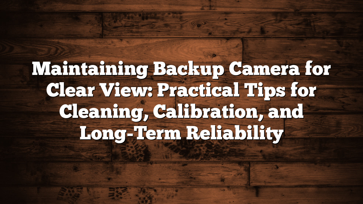 Maintaining Backup Camera for Clear View: Practical Tips for Cleaning ...