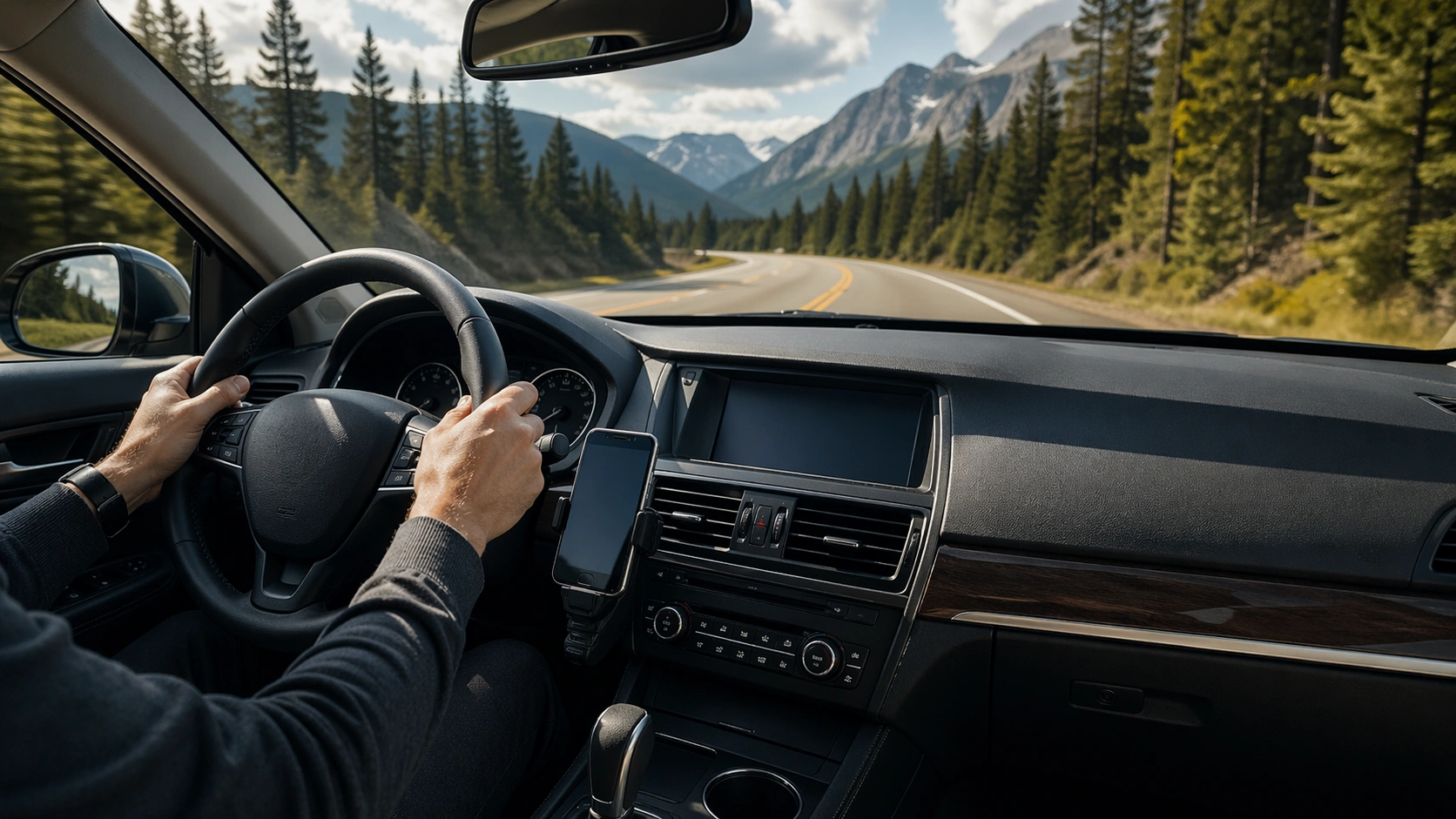 how to position phone holder in car