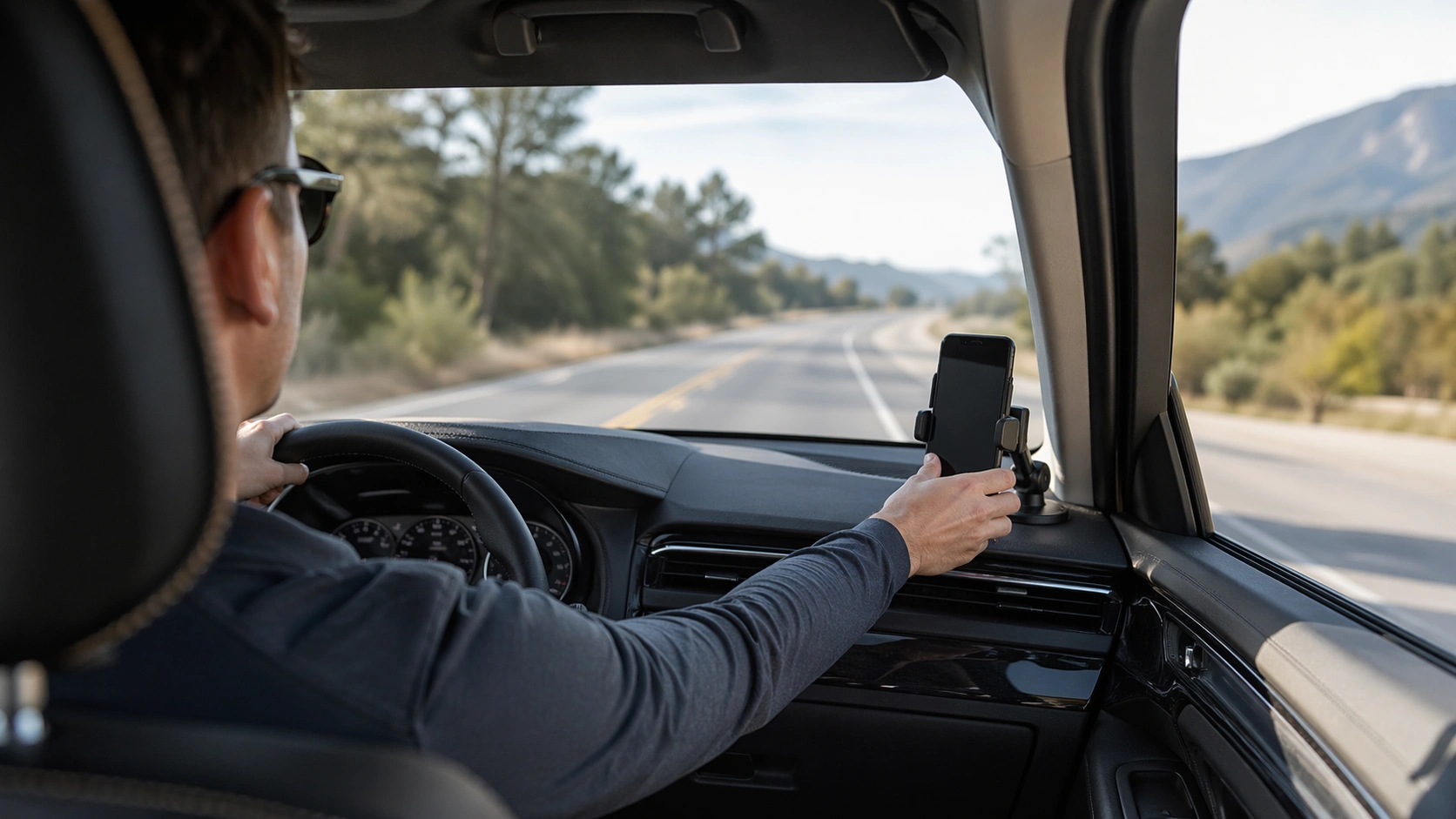 how to avoid blocking view with phone mount