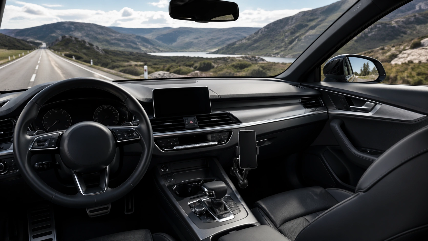 how to avoid blocking view with phone mount