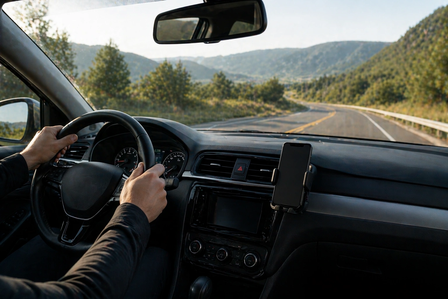 ergonomic phone holder placement in car