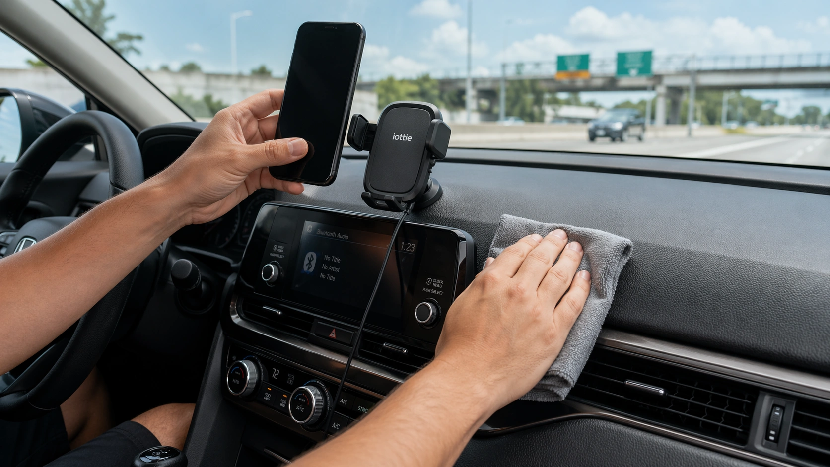car phone holder placement guide