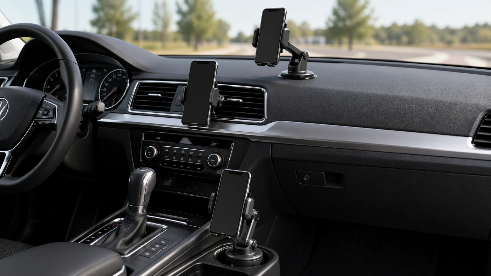 safe phone mount positions in car