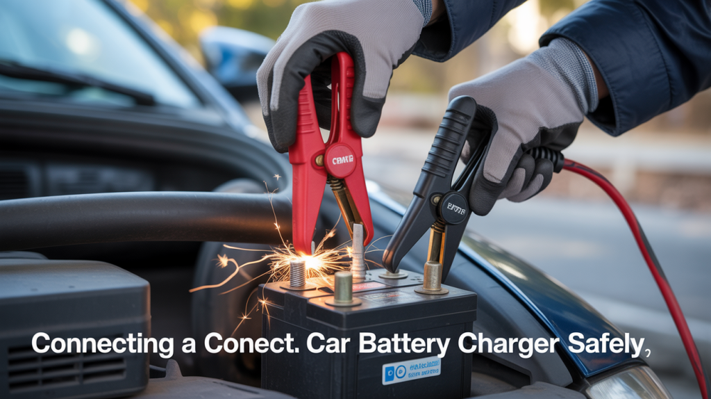 how to connect a car battery charger