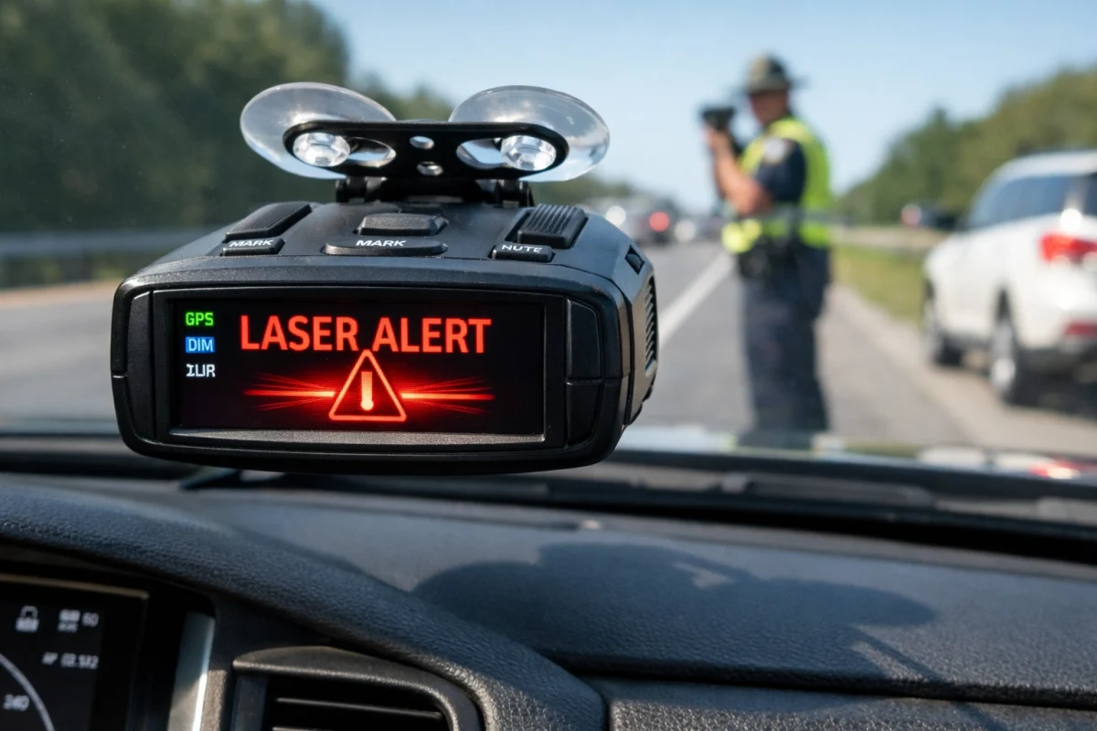 what does laser alert mean on radar detector