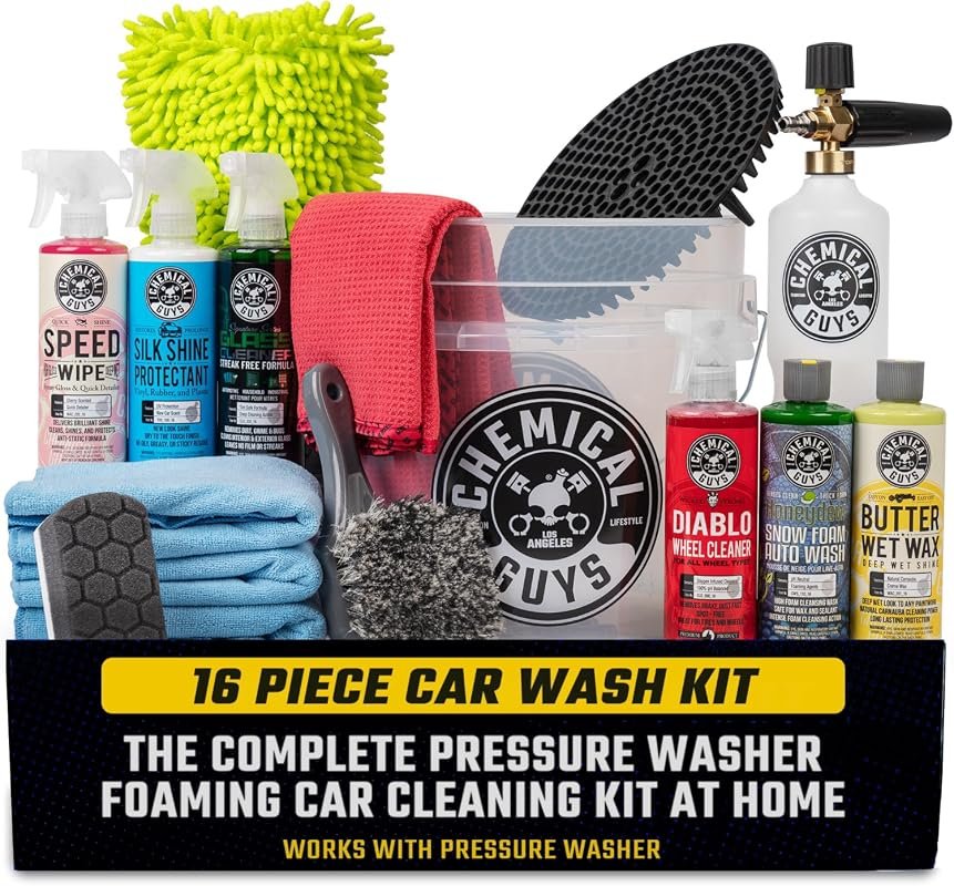 Chemical Guys 16-Piece Arsenal Builder Car Wash Kit with Foam Cannon and Bucket