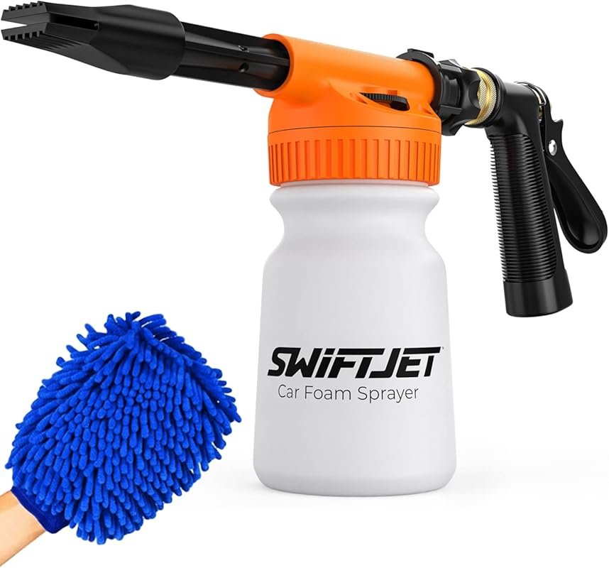 SwiftJet Car Wash Foam Gun with Microfiber Wash Mitt