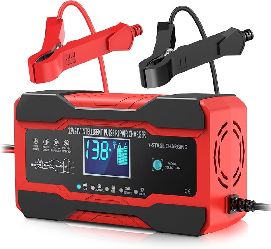 YONHAN 10A 12V/24V Smart Battery Charger with maintainer and desulfator