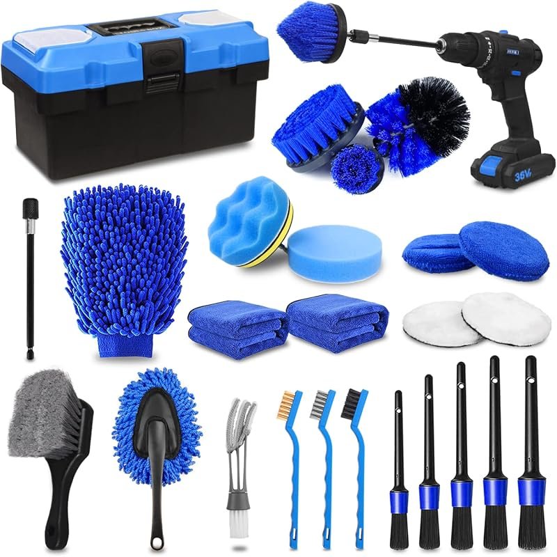TTRCB 27-Piece Car Detailing Kit with drill attachments