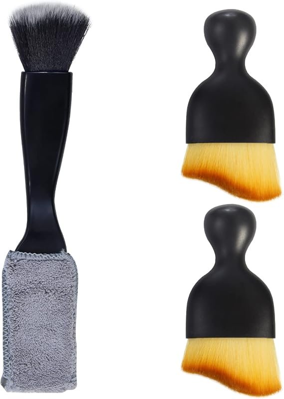 3-piece soft car interior dust brush set for auto, truck, SUV, and RV