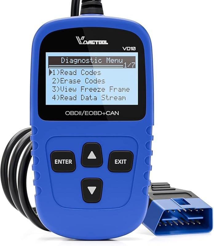 VDIAGTOOL VD10 OBD2 Scanner, Check Engine Code Reader with Freeze Frame and I/M Readiness