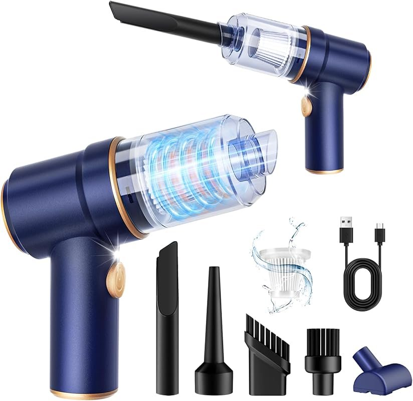 KMM Cordless Car Vacuum Cleaner and Air Duster, 9,000Pa Handheld Cleaner with LED Light