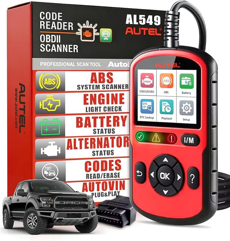Autel AutoLink AL549 OBD2 Scanner with ABS, Battery Tester, Alternator Tester