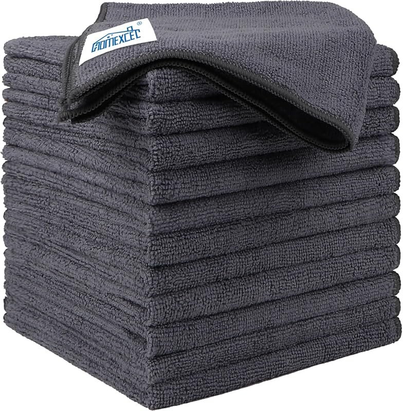 HOMEXCEL Microfiber Cleaning Cloth 12 pack for car detailing