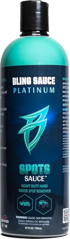 Bling Sauce Platinum Spots Sauce Heavy-Duty Water Spot Remover for Cars, Trucks, SUVs, 24oz
