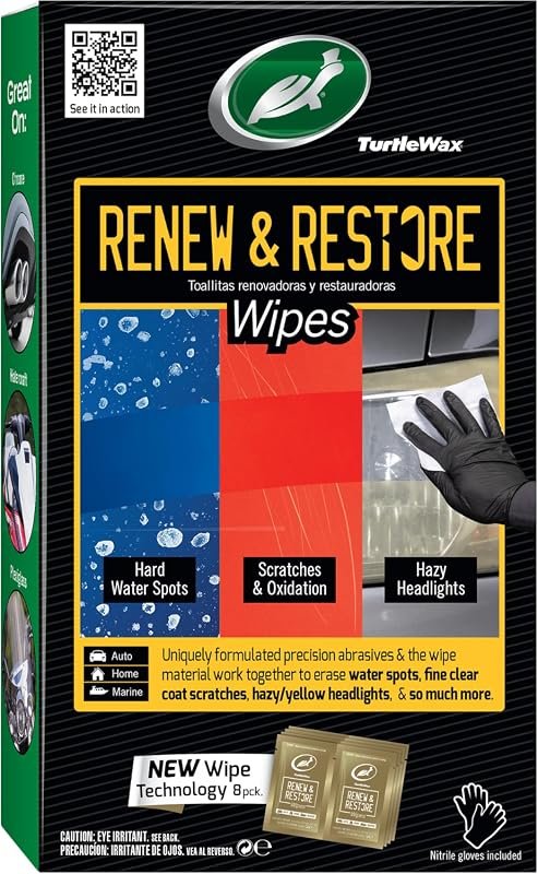 Turtle Wax 54349 Renew and Restore Wipes for Paint, Glass, and Metal