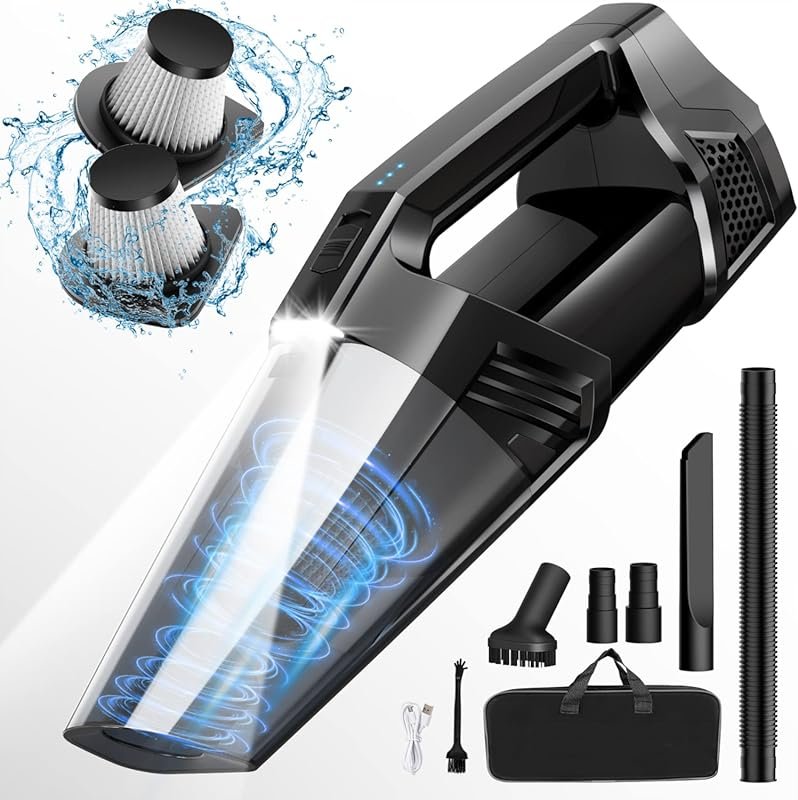 Blestan Cordless Handheld Car Vacuum with LED Light, 3-in-1 Lightweight Rechargeable Cleaner