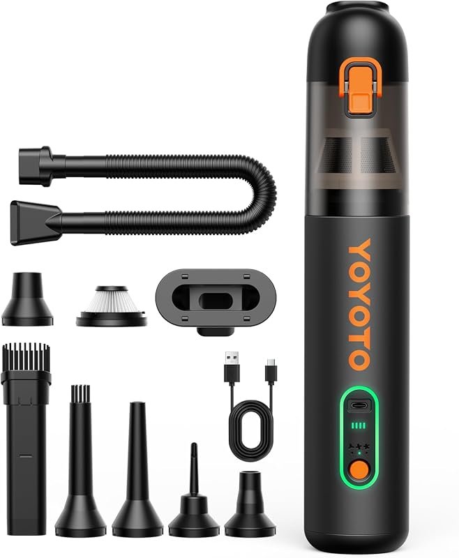 Rechargeable 4-in-1 Cordless Car Vacuum with 21000Pa Suction and Large Dust Cup