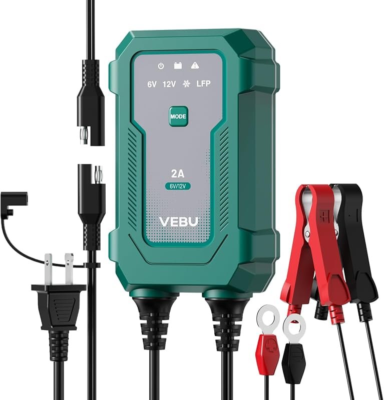 Smart 2A 6V/12V Battery Charger maintainer with desulfator and winter mode