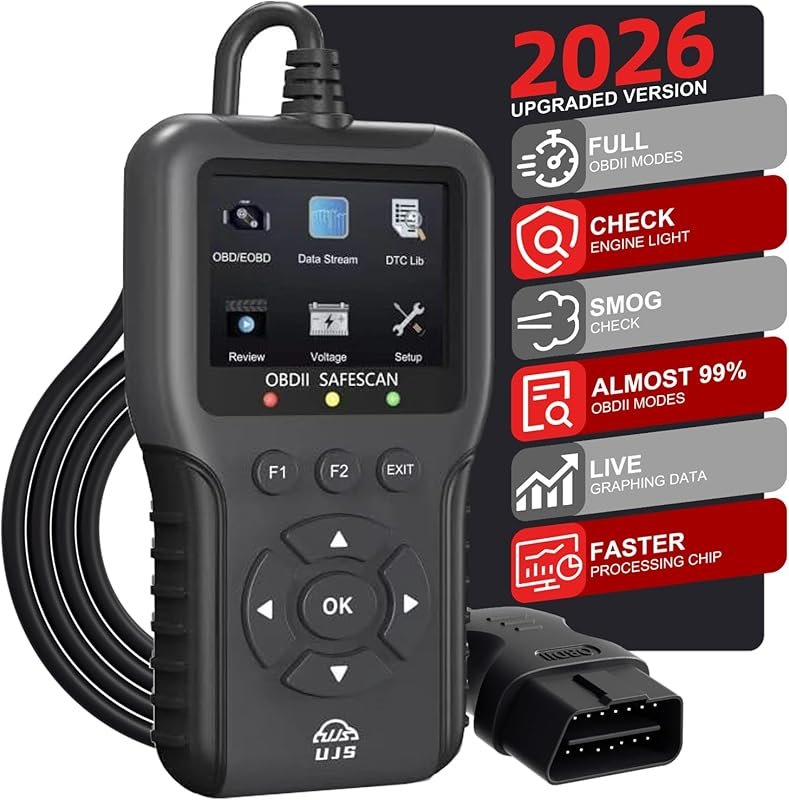 Enhanced Universal OBD2 Scanner, 65000+ Codes, Live Data, I/M Readiness, Battery Check