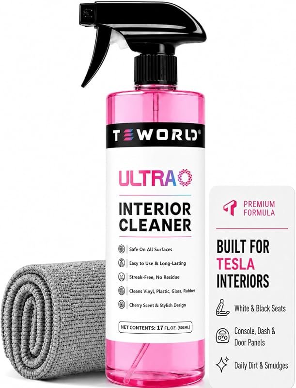 Cherry Pink Tesla Seat Cleaner and Stain Remover