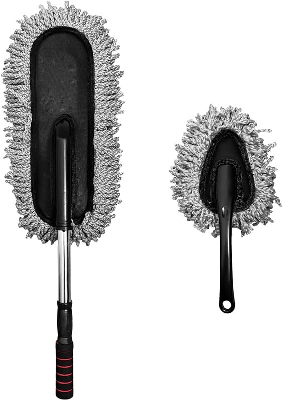 2-Pack Microfiber Car Dusters with Extendable Handle