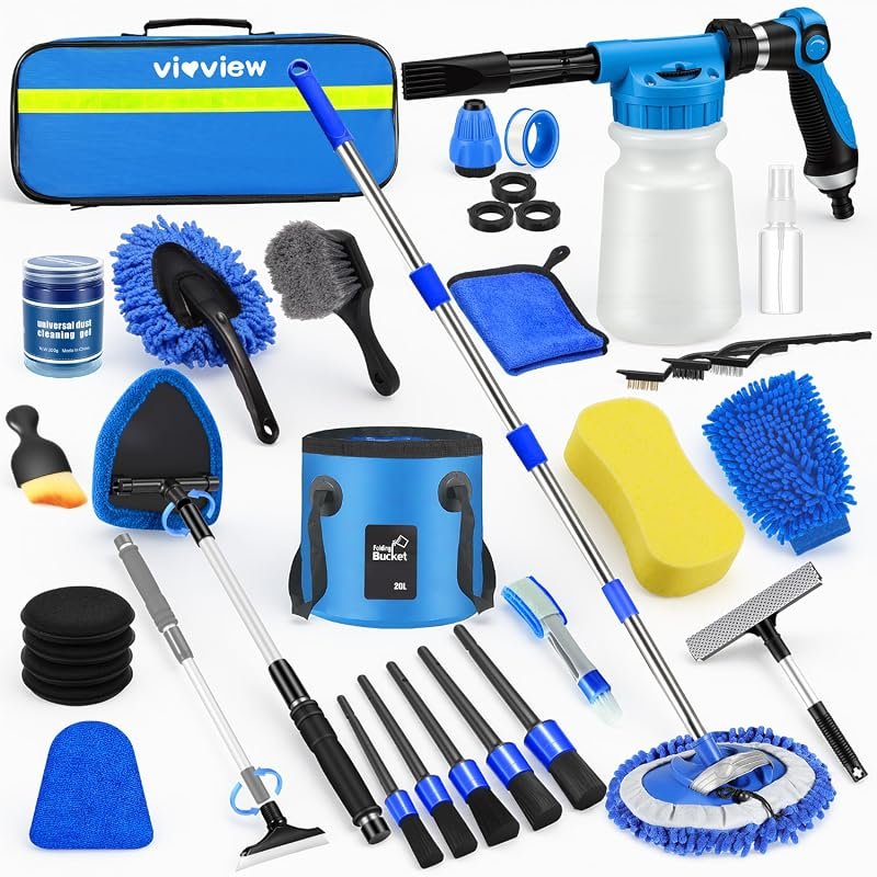 36Pcs Blue Car Wash Detailing Kit with Foam Gun