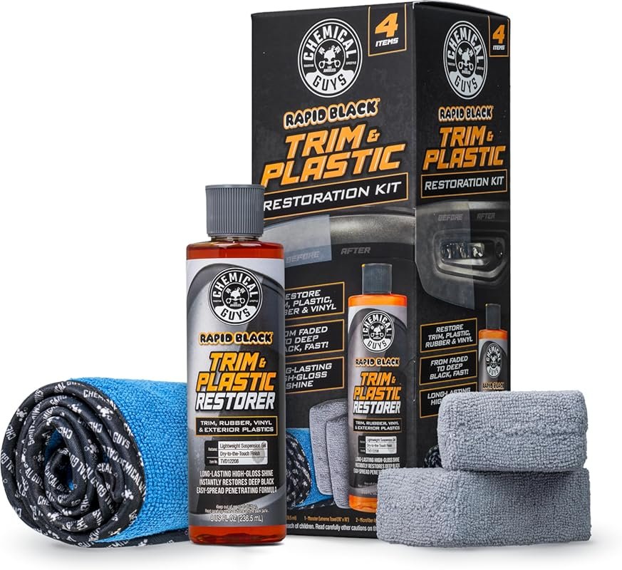 Chemical Guys Black Trim Restorer Gel Kit for Exterior Plastic and Rubber