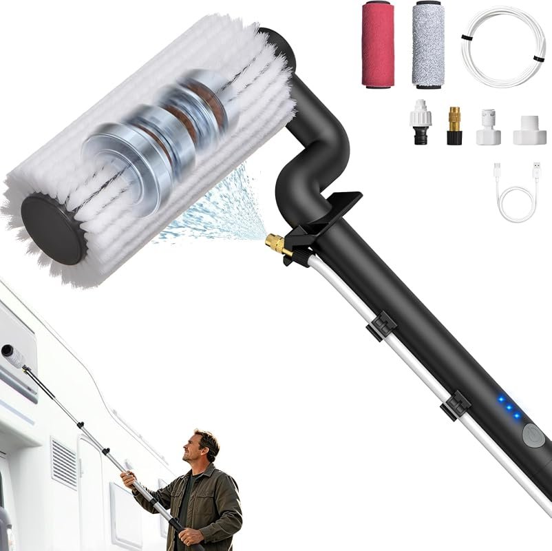 79-Inch Electric Car Wash Brush with Water-Fed Pole