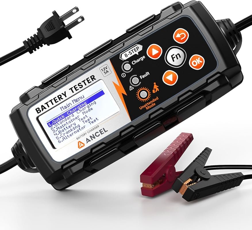 ANCEL BT521 12V Smart Battery Charger and Tester with desulfator