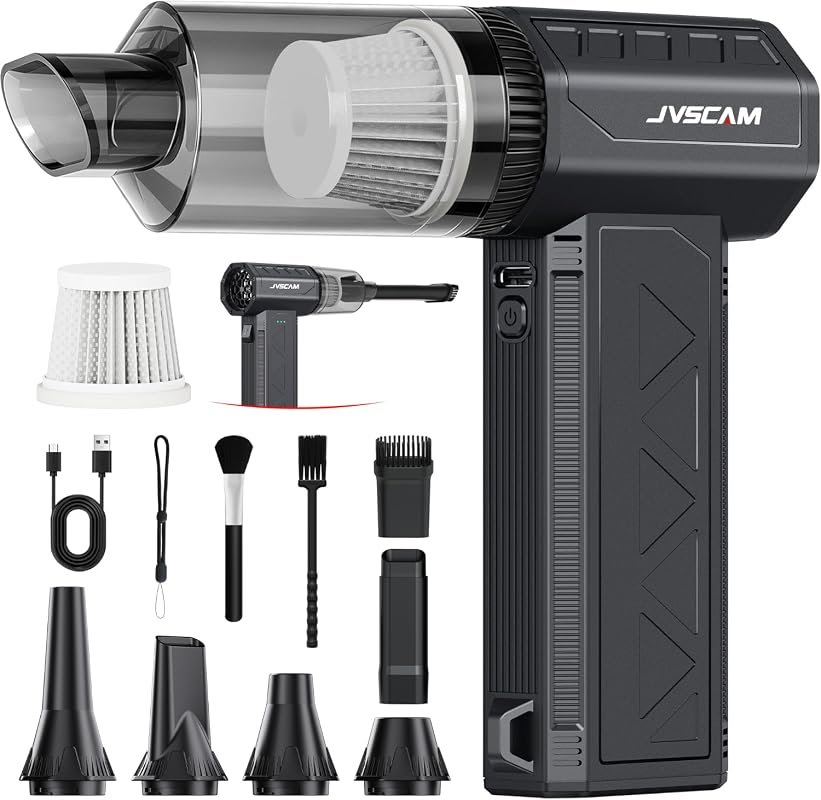 3-in-1 Cordless Air Duster and Vacuum Cleaner, 150,000RPM Brushless Blower with Rechargeable Battery