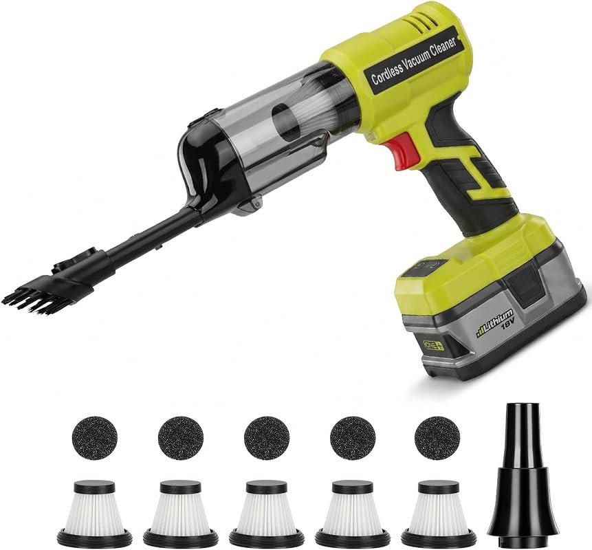 DTEZTECH Cordless Vacuum Cleaner for Ryobi 18V Battery, 105AW Handheld Vacuum
