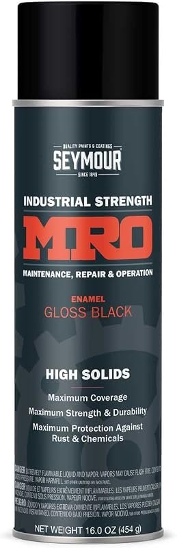 Seymour 620-1415 MRO High-Solids Spray Paint in gloss black